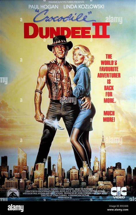 Paul Hogan Linda Kozlowski Poster Crocodile Dundee Ii 1988 Stock