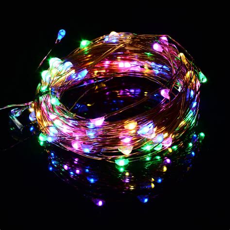 Led Lichterkette Bunt Farbig Kupferdraht Batterien Funktionen Timer