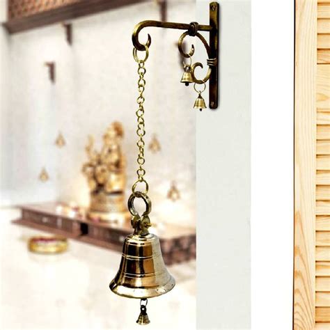 Bells Home And Living Brass Hanging Bell For Temple Mandir Indian Handcrafted Brass Bell Hanging