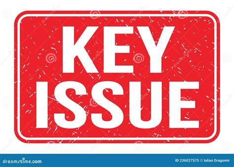 KEY ISSUE Words On Red Rectangle Stamp Sign Stock Illustration