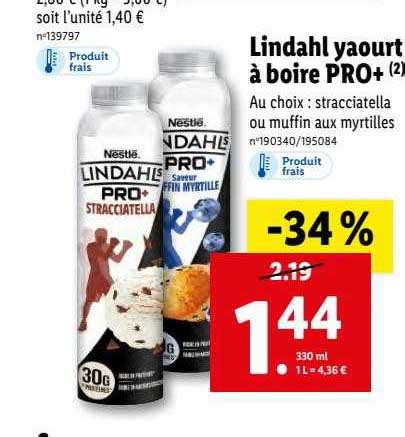 Promo Lindahl Yaourt à Boire Pro chez Lidl iCatalogue fr