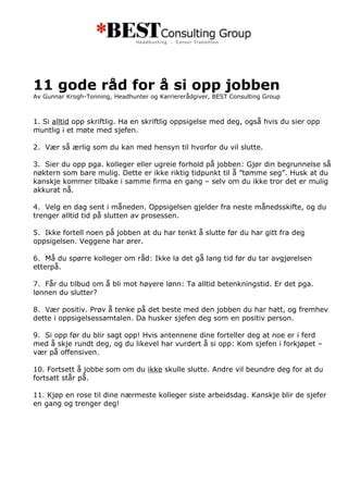 11 Gode råd for å si opp jobben PDF