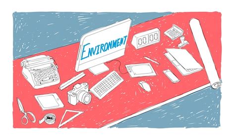 Free Vector Illustration Of Work Environment