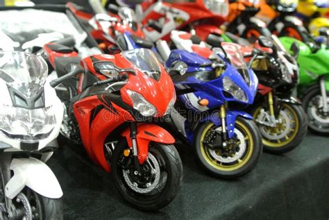 Miniature Scale of Motorcycle Models Displayed on the Table Editorial ...