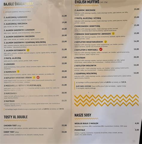 Menu At Bu Ka Z Mas Em Fast Food Bialystok