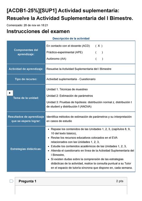 Examen Acdb Sup Actividad Suplementaria Resuelve La