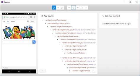 Appium Desktop Inspector Chrome Browser Google Homepage