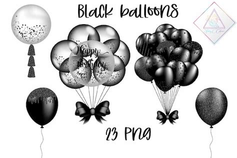 Black Balloons Balloon Clipart Baby Shower Party Transparent Png