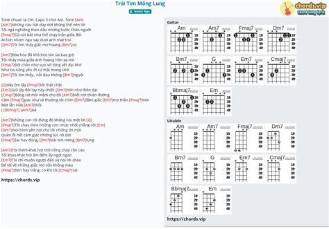 Chord Trái Tim Mông Lung André Ngo Tab Song Lyric Sheet Guitar Ukulele Chords Vip