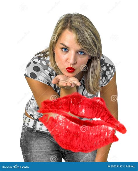 Air Kissing Girl Stock Image Image Of Symbolic Mouth 65029197