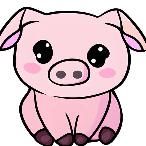 Kawaii Chibi Pig Graphic Creative Fabrica