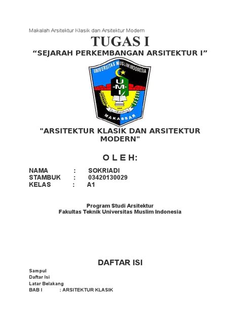 Makalah Arsitektur Klasik Dan Arsitektur Modern Pdf