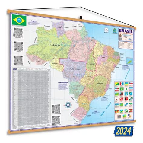 Mapa Politico Do Brasil Estados Banner Gigante Poster Grande Escolar R