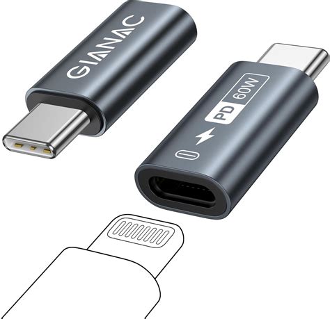 Lightning To USB C Adapter 2pack Lightning Female To USB C Male