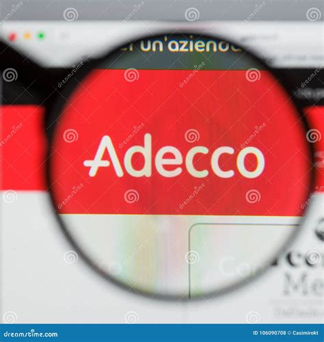 Milan Italy August 10 2017 Adecco Logo On The Website Home