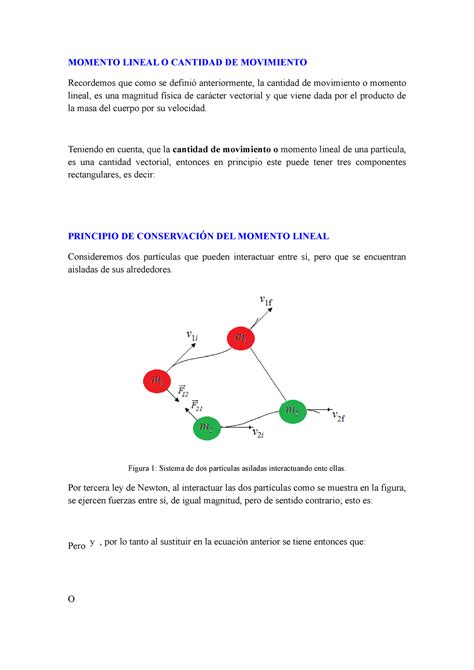 Momento Lineal E Impulso Momento Lineal O Cantidad De Movimiento