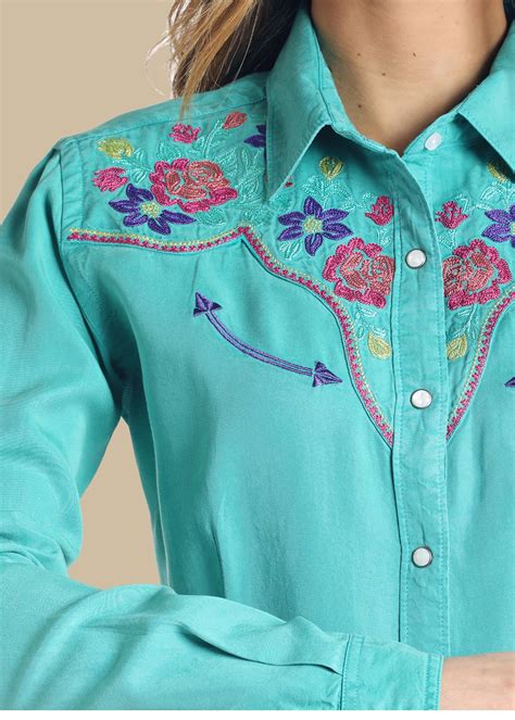 Panhandle Slim Womens Floral Tencel Western Snap Shirt