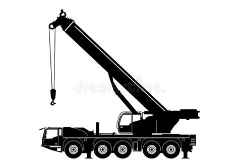 Telescopic Mobile Crane Vector Stock Vector Illustration Of View