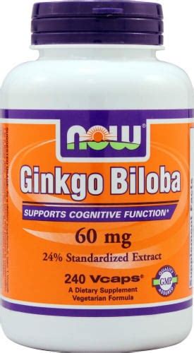 Now Ginkgo Biloba 60 Mg 240 Veg Capsules Kroger