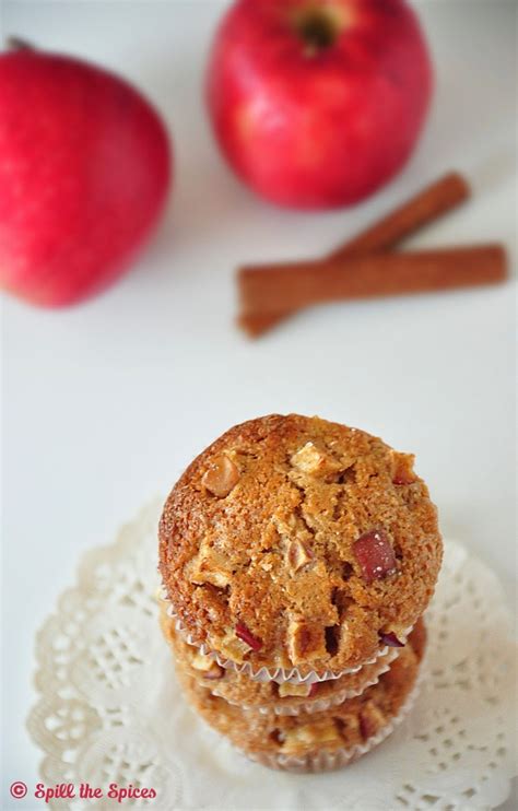 Eggless Apple Cinnamon Whole Wheat Muffins Spill The Spices