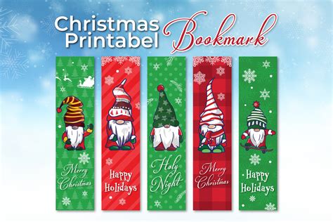 Christmas Gnome Printable Bookmark Template Worksheets Library