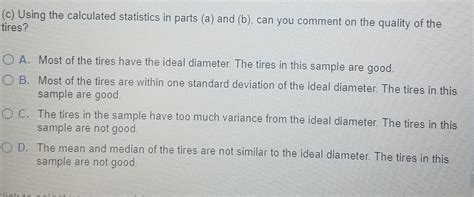 Solved A Tire Manufacturer Wants To Determine The Inner Chegg