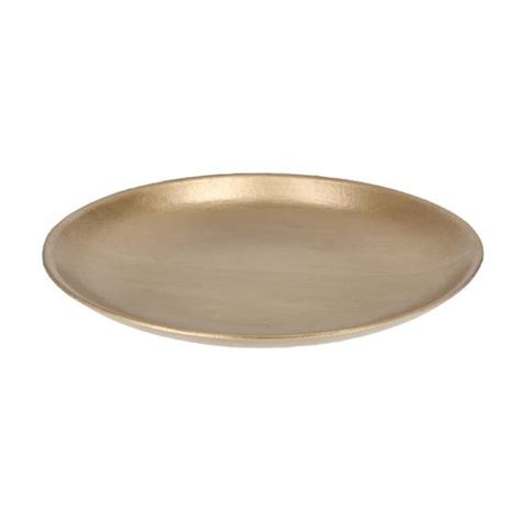 Rond Kaarsenbord Kaarsenplateau Goud Hout 28 Cm Kaarsenborden Van