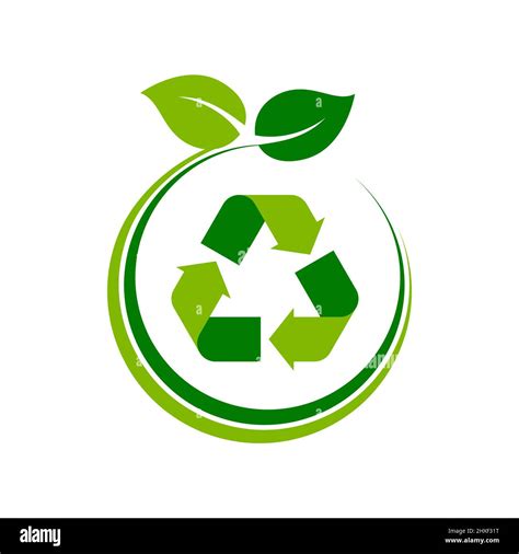 Recycle Symbol Inside Circle With Leaves Zero Waste Concept