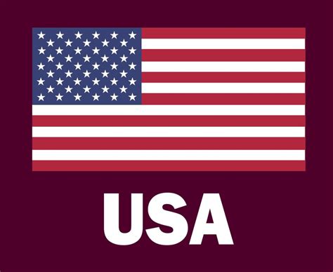 United States Flag Emblem With Names Symbol Design North America