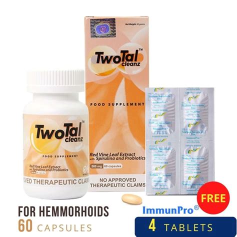 Ezshop Twotal Cleanz For Hemorrhoids Capsule Gamot Sa Almoranas Food Supplement 500mg 60