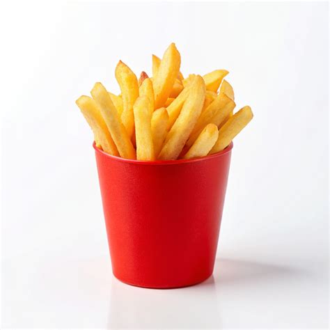 French Fries In Red Paper Cup On White Back Ground Recraft