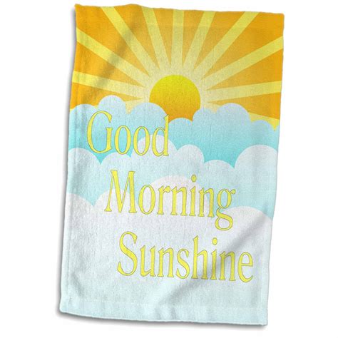 3drose Image Of Good Morning Sunshine Cartoon Sun And Clouds Towel 15 By 22 Inch