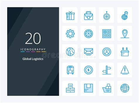 20 Global Logistics Blue Color Icon For Presentation Stock Vector