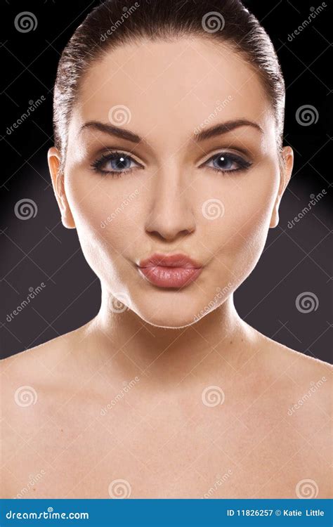 Beautiful Woman Blowing Kiss Stock Image Image Of Macro Pout 11826257