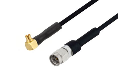 Mini Smp Female Right Angle To 292mm Male Cable Using Pe Sr405flj Coax