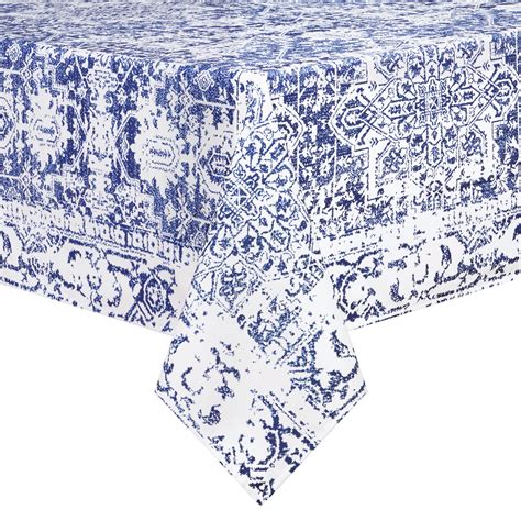 Sevenstars Blue Bohemian Tablecloth Waterproof Polyester Square Table