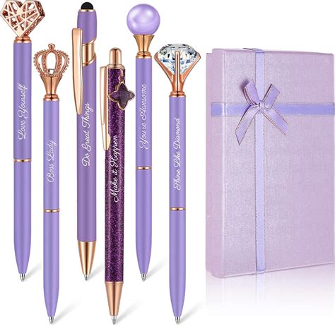 Amazon Qeeenar 6 Pcs Fancy Pens For Women Crystal Diamond Pen For