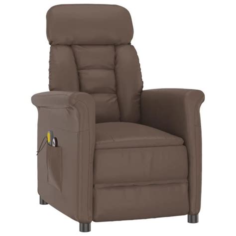 Viesurchoix Fauteuil inclinable électrique de massage Marron Similicuir