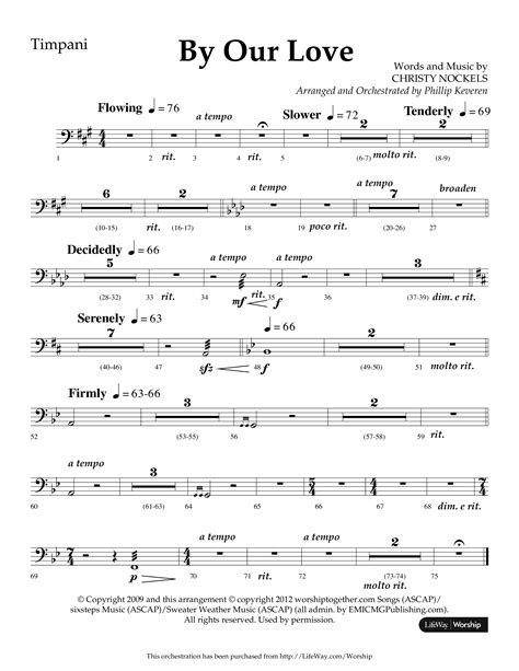 By Our Love Choral Anthem Satb Timpani Sheet Music Pdf Lifeway