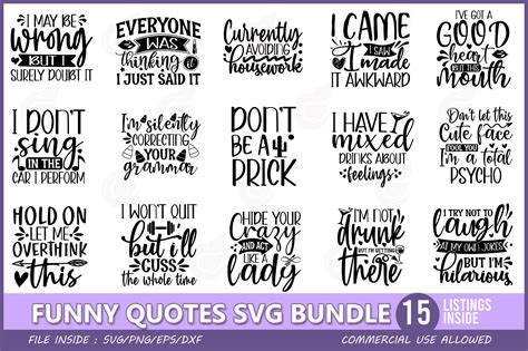 Funny Svg Bundle Funny Quotes Svg Sayings Svg Svg Fil