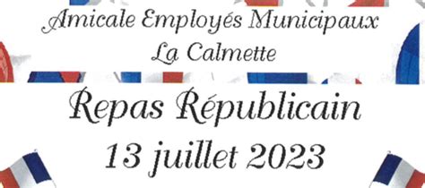 REPAS RÉPUBLICAIN ET BAL Mairie de La Calmette