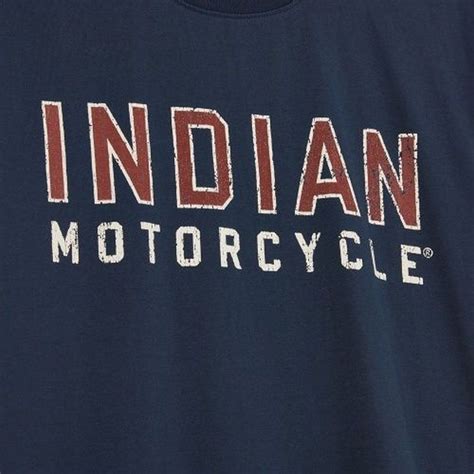 Indian Motorcycle Men S Distressed Logo T Shirt Navy Blue Moore