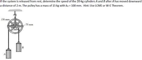 Solved If the system is released from rest, determine the | Chegg.com 
