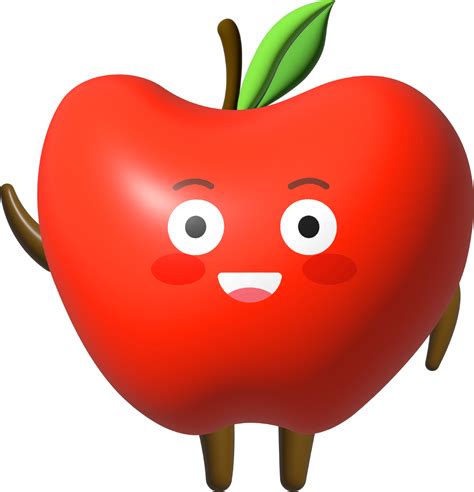 Apple 3d Cartoon Character 19782591 Png