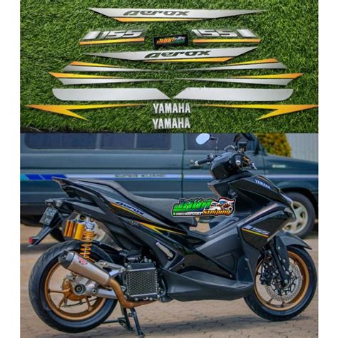 Jual STRIPING STICKER AEROX VVA NVX 155 TRANSPARAN SIMPLE COMBINATION