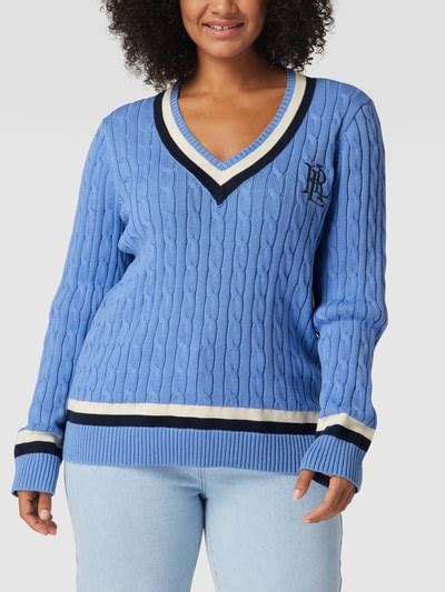 Lauren Ralph Lauren Curve Plus Size Gebreide Pullover Met Kabelpatroon