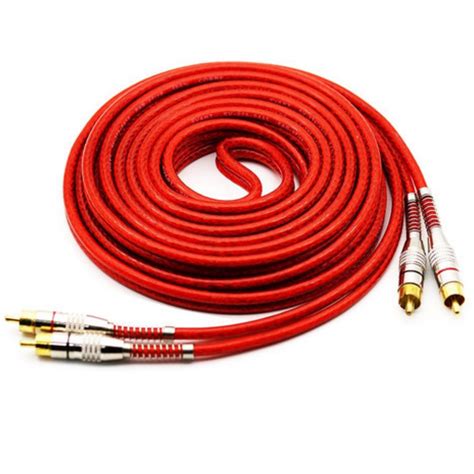 Cabo Rca De 5 Metros Blindado Vermelho Svart Tech One Conector Ouro