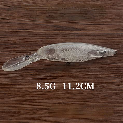 10PCS 11CM 8 5G Blank Lures Transparent Unpainted Minnow Crankbait