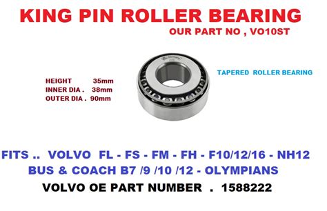 Volvo King Pin Roller Bearing Our Part Number Vo St Trucks N