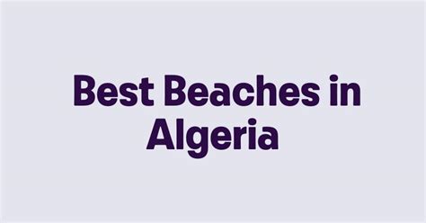 Best Beaches in Algeria